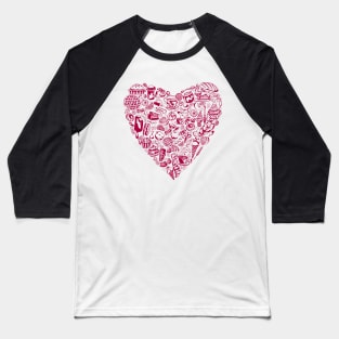 yum yum_ heart with pastry_pink Baseball T-Shirt